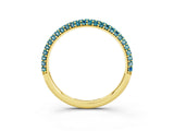 Yellow gold Round Blue Topaz Pavé Eternity Band with Shared Prong Setting_9