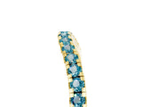 Yellow gold Round Blue Topaz Pavé Half Eternity Band with Shared Prong Setting_11