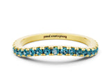 Yellow gold Round Blue Topaz Pavé Half Eternity Band with Shared Prong Setting_6