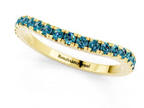 Yellow gold Round Blue Topaz Pavé Half Eternity Band with Shared Prong Setting_7