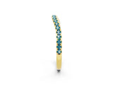 Yellow gold Round Blue Topaz Pavé Half Eternity Band with Shared Prong Setting_8