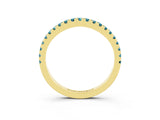 Yellow gold Round Blue Topaz Pavé Half Eternity Band with Shared Prong Setting_9