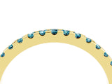Yellow gold Round Blue Topaz Pavé Set Eternity Band with Micro Prong Setting_10