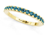 Yellow gold Round Blue Topaz Pavé Set Eternity Band with Micro Prong Setting_7