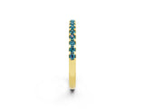 Yellow gold Round Blue Topaz Pavé Set Eternity Band with Micro Prong Setting_8