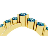 Yellow gold Round Blue Topaz Prong-Set Crossover Band_10
