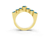 Yellow gold Round Blue Topaz Prong-Set Crossover Band_9