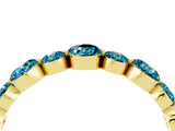 Yellow gold Round Blue Topaz Scalloped Prong Set Eternity Band_22