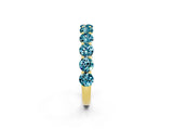 Yellow gold Round Blue Topaz Shared Prong Eternity Band_8