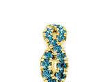Yellow gold Round Blue Topaz Twisted Eternity Band with Pavé and Shared Prong Setting_27
