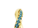 Yellow gold Round Blue Topaz Twisted Infinity Band with Prong Setting_11