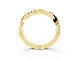 Yellow gold Round Blue Topaz Twisted Infinity Band with Prong Setting_9