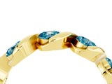 Yellow gold Round Blue Topaz Wave Band with Channel Setting and Shared Prongs_10