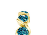Yellow gold Round Blue Topaz Wave Band with Channel Setting and Shared Prongs_11