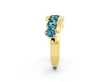 Yellow gold Round Blue Topaz Wave Band with Channel and Shared Prong Setting_20