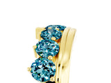 Yellow gold Round Blue Topaz Wave Band with Channel and Shared Prong Setting_23