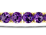 14K Yellow Gold 7.79 Carat Round Brilliant Amethyst Tennis Bracelet with Prong Setting