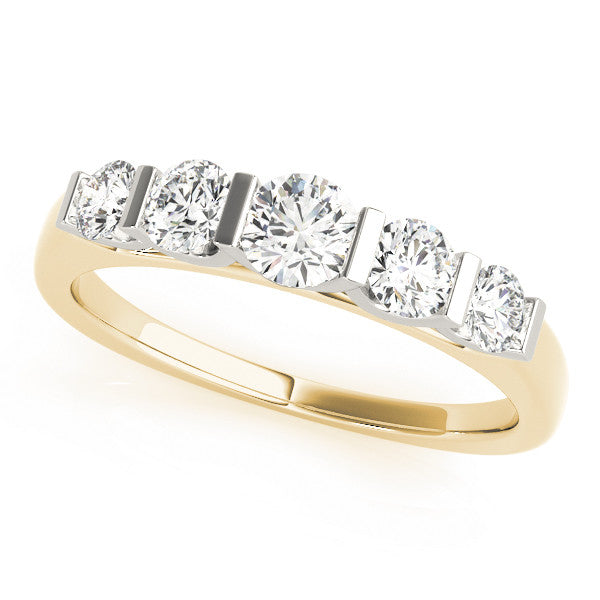 Yellow gold Round Brilliant Channel Set Diamond Band