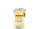 Yellow gold Round Brilliant Channel-Set Diamond Ring with Bezel Prong Setting_11