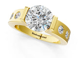 Yellow gold Round Brilliant Channel-Set Diamond Ring with Bezel Prong Setting_7