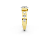 Yellow gold Round Brilliant Channel-Set Diamond Ring with Bezel Prong Setting_8