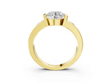 Yellow gold Round Brilliant Channel-Set Diamond Ring with Bezel Prong Setting_9