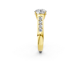 Yellow gold Round Brilliant Channel-Set Solitaire Ring with Four-Prong Setting_43