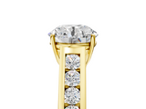 Yellow gold Round Brilliant Channel-Set Solitaire Ring with Four-Prong Setting_46