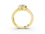 Yellow gold Round Brilliant Diamond Channel Set Wide Band Ring with Bezel Setting_26