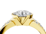 Yellow gold Round Brilliant Diamond Channel Set Wide Band Ring with Bezel Setting_27