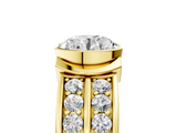 Yellow gold Round Brilliant Diamond Channel Set Wide Band Ring with Bezel Setting_28