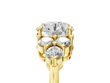 Yellow gold Round Brilliant Diamond Cluster Accent Solitaire Ring with Prong Setting_20