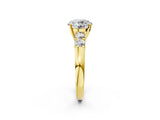 Yellow gold Round Brilliant Diamond Five-Stone Engagement Ring with Prong Setting on a Classic Band_18