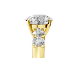 Yellow gold Round Brilliant Diamond Five-Stone Engagement Ring with Prong Setting on a Classic Band_21