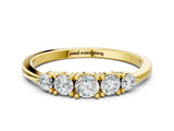 Yellow gold Round Brilliant Diamond Half-Eternity Band with Prong Setting_4