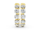 Yellow gold Round Brilliant Diamond Inside-Out Hoop Earrings with Shared Prong Setting_10