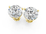 Yellow gold Round Brilliant Diamond Martini Stud Earrings_15