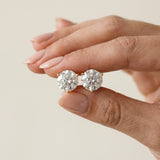 Yellow gold Round Brilliant Diamond Martini Stud Earrings_8