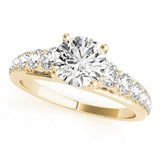 Yellow gold Round Brilliant Diamond Pavé Band with Six-Prong Setting 2