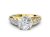 Yellow gold Round Brilliant Diamond Pavé Band with Six-Prong Setting_11