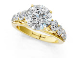 Yellow gold Round Brilliant Diamond Pavé Band with Six-Prong Setting_12