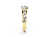 Yellow gold Round Brilliant Diamond Pavé Band with Six-Prong Setting_13