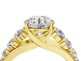 Yellow gold Round Brilliant Diamond Pavé Band with Six-Prong Setting_15