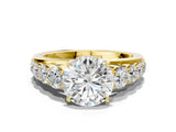 Yellow gold Round Brilliant Diamond Pavé Band with Six-Prong Setting_23