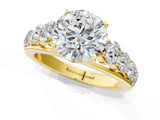 Yellow gold Round Brilliant Diamond Pavé Band with Six-Prong Setting_24