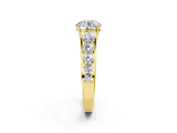 Yellow gold Round Brilliant Diamond Pavé Band with Six-Prong Setting_25