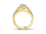 Yellow gold Round Brilliant Diamond Pavé Band with Six-Prong Setting_26