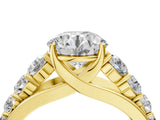 Yellow gold Round Brilliant Diamond Pavé Band with Six-Prong Setting_27
