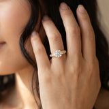 Yellow gold Round Brilliant Diamond Pavé Band with Six-Prong Setting_5
