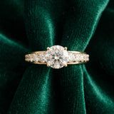 Yellow gold Round Brilliant Diamond Pavé Band with Six-Prong Setting_6